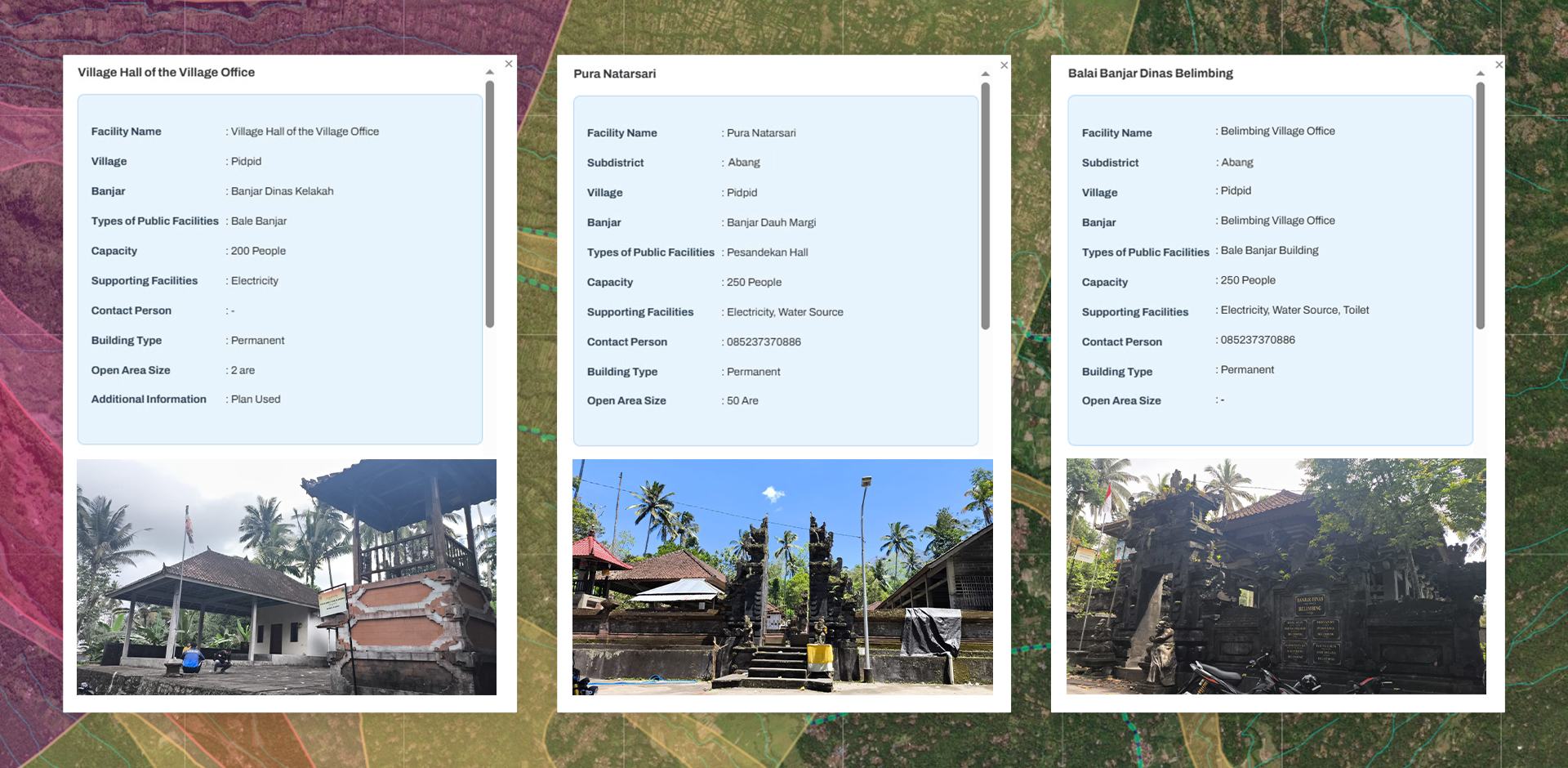 Through the digital map, communities can easily identify the different evacuation assembly points available, essential facilities, and risks, along with the direction to get to those points.