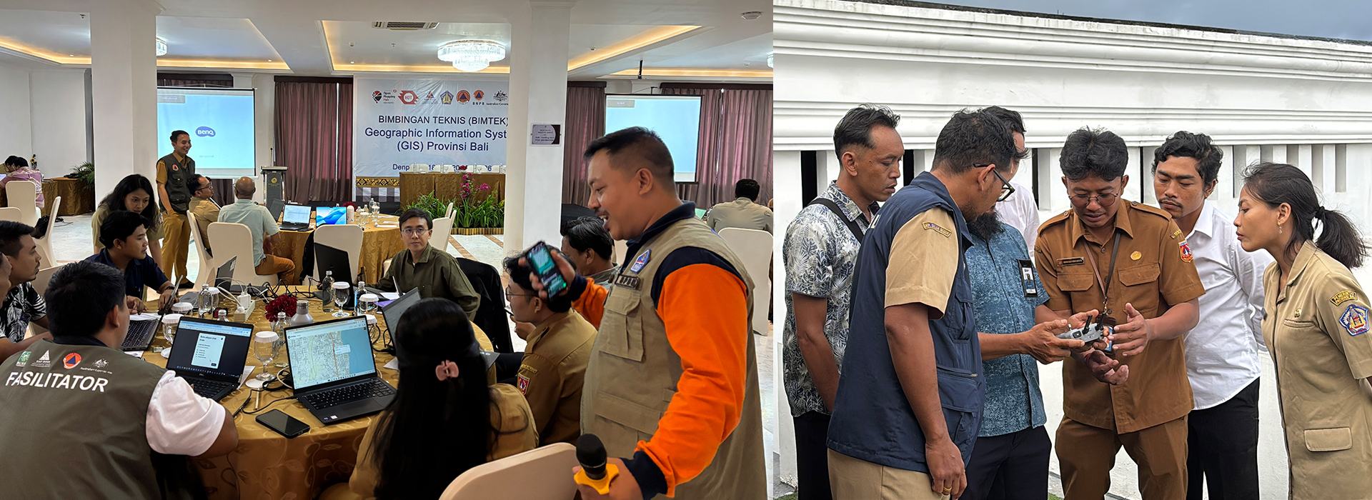 BPBD Karangasem facilitated sessions on HOT’s E2E tools during a provincial-level GIS training for disaster management agencies and other disaster actors across Bali (May 2026). | Photo: Diah Pramesti / SIAP SIAGA