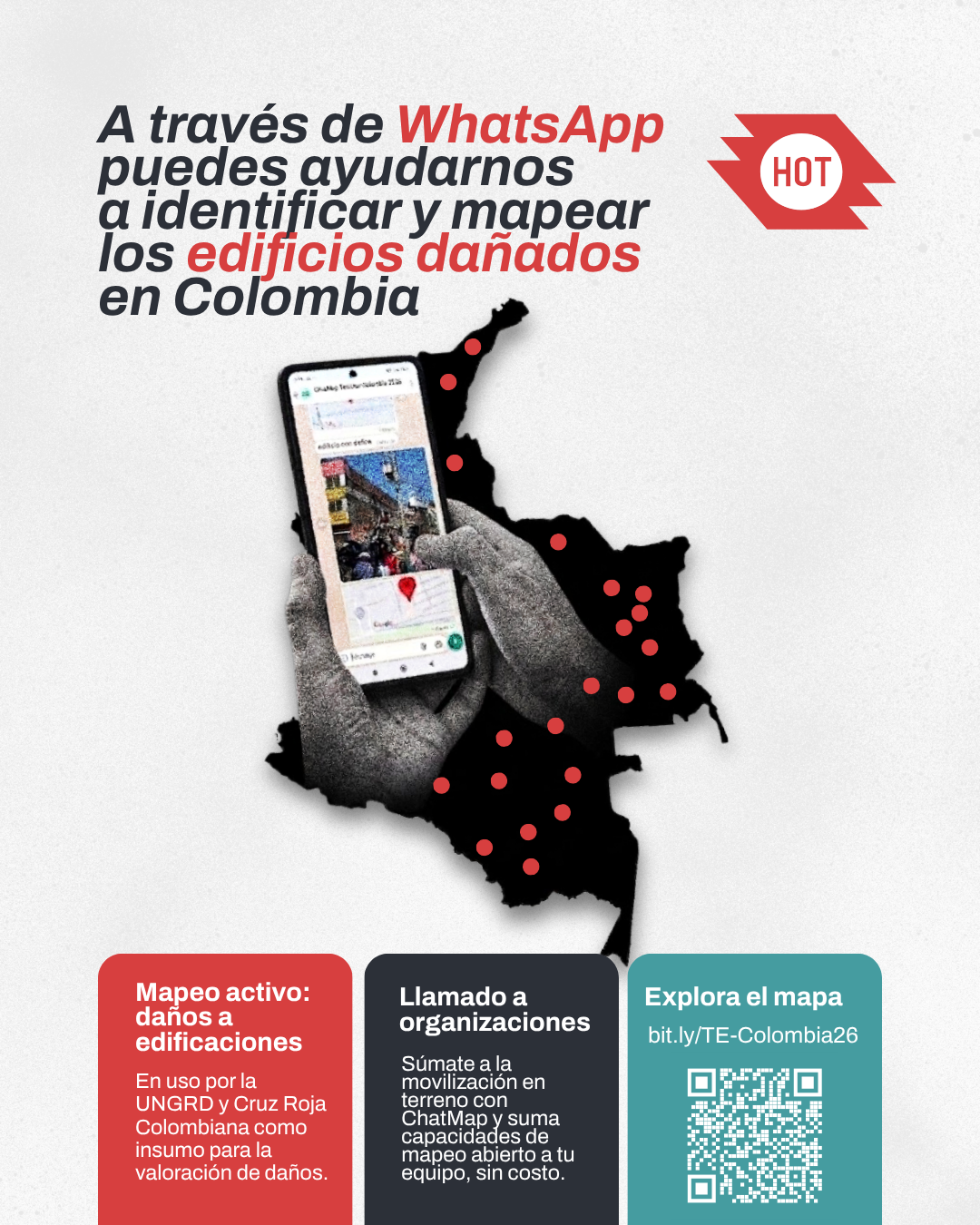 ChatMap Colombia flyer for organizations