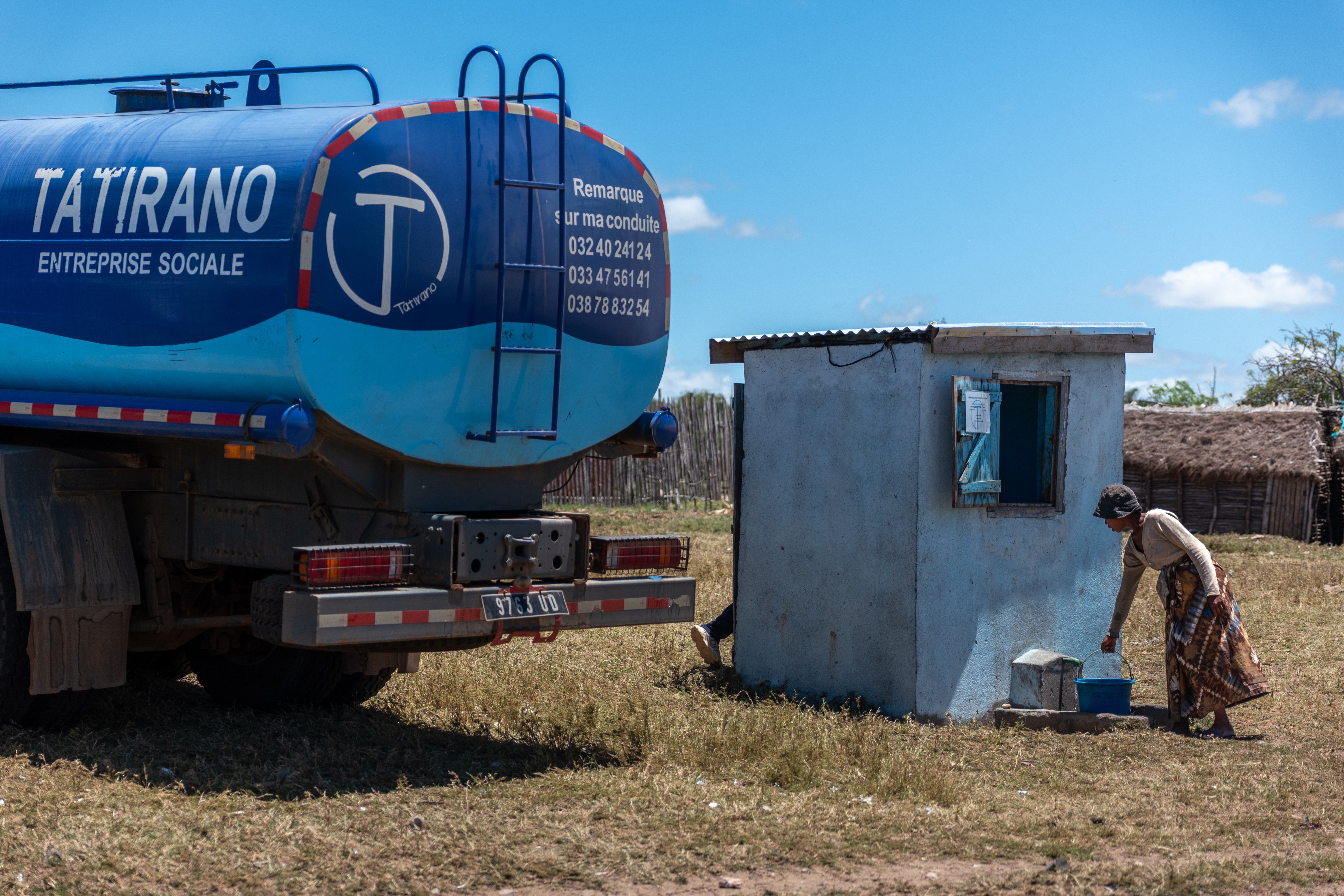Water transported to community kiosks