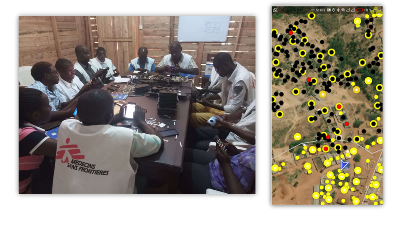 MSF team adding data to phones