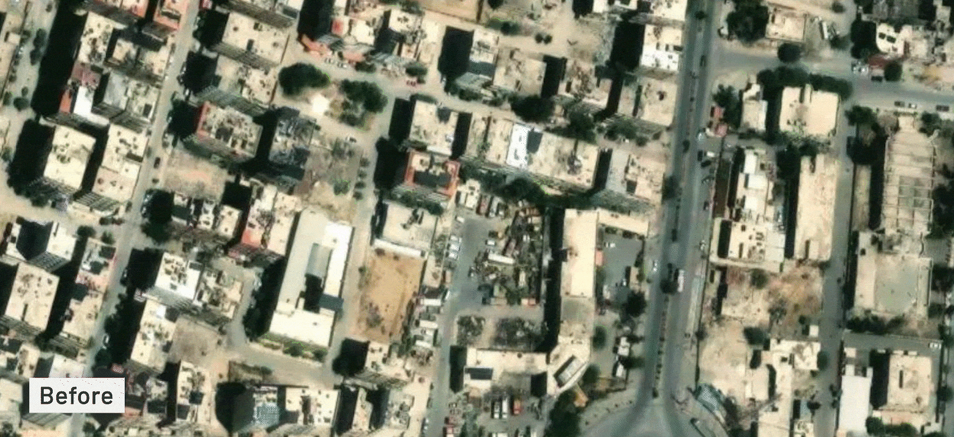 Comparison of buildings and roads mapped in OpenStreetMap before and after the ReMapping Syria Project