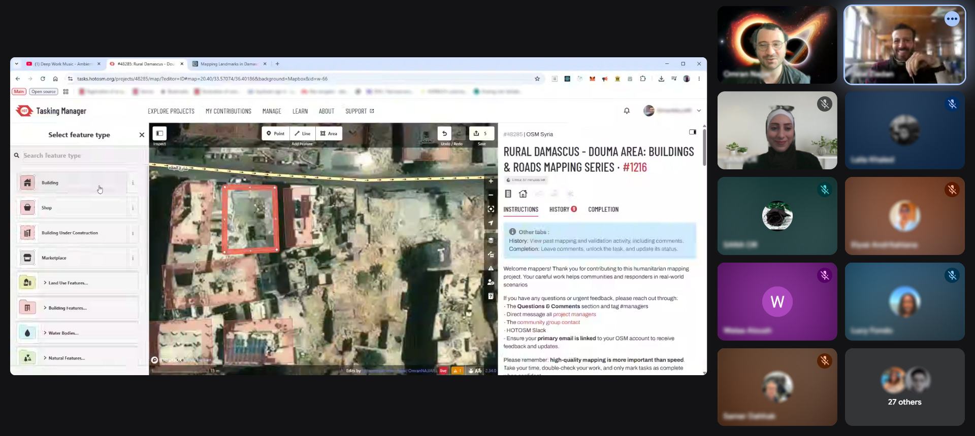 Community members collaborating during one of the ReMapping Syria mapathons, demonstrating how open mapping brings people together across borders.