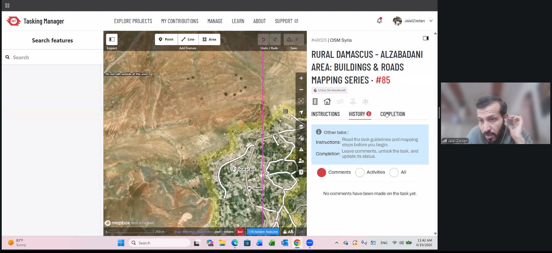 In addition to the project presentation, the webinar included a beginner mapping tutorial session using HOT Tasking Manager