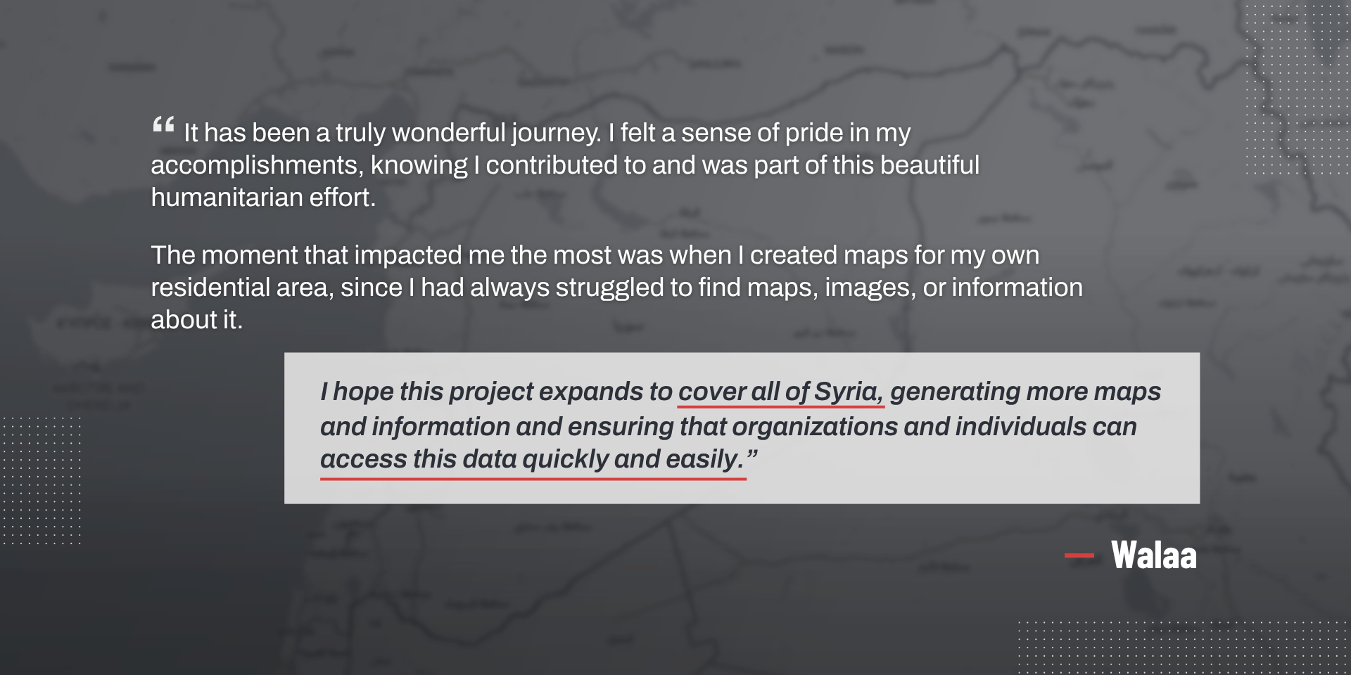 OSM Syria members share their experiences throughout the ReMapping Syria Project.
