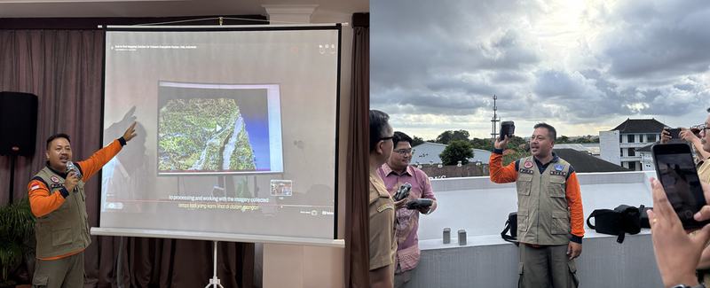 In addition to technical explanations, Pika shared several use cases of drone imagery for disaster analysis and highlighted the role of communities in co-creating disaster risk reduction strategies that are grounded in local contexts. | Photo: Diah Pramesti / SIAP SIAGA