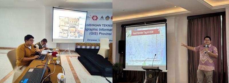 Harry introduced participants to a range of accessible open mapping tools, through which communities can become active contributors – collecting information and data that strengthen disaster resilience and help protect lives in the future. | Photo: BPBD Bali, Diah Pramesti / SIAP SIAGA