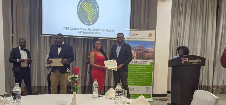 Palesa receives her certificate at the graduation ceremony in Malawi, 4 September 2026 | Photo: courtesy of Palesa Thetele