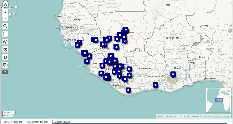 VISOV Ebola Follow-up Map